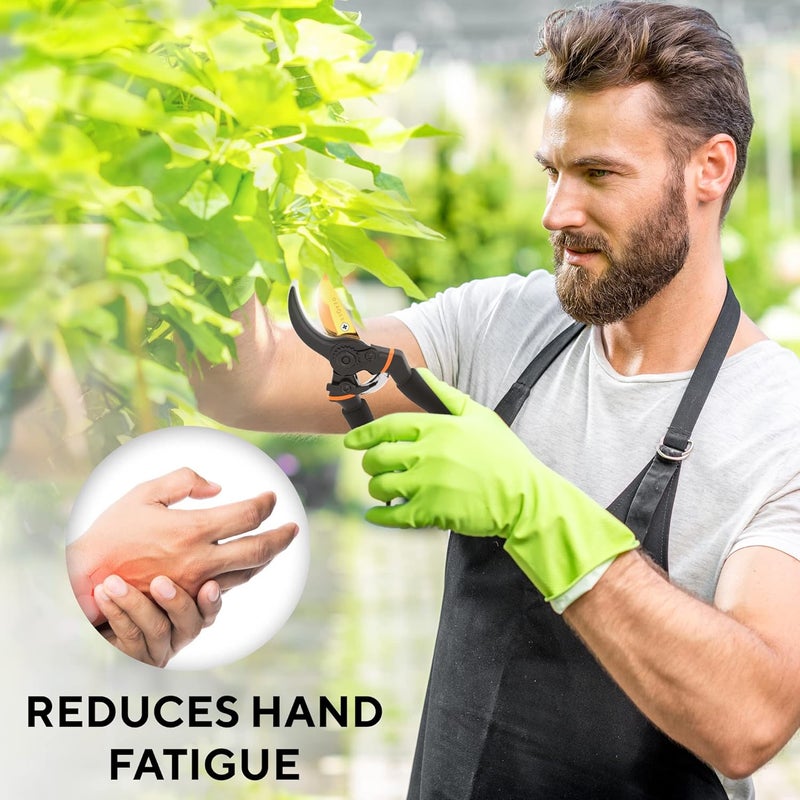 GEROSSI Premium Bypass Pruning Shears for your Garden - Heavy-Duty, Ultra Sharp Pruners w/Soft Cushion Grip Handle Made with Japanese Grade High Carbon Steel - Perfectly Cutting Through Anything in Your Yard - Image 5